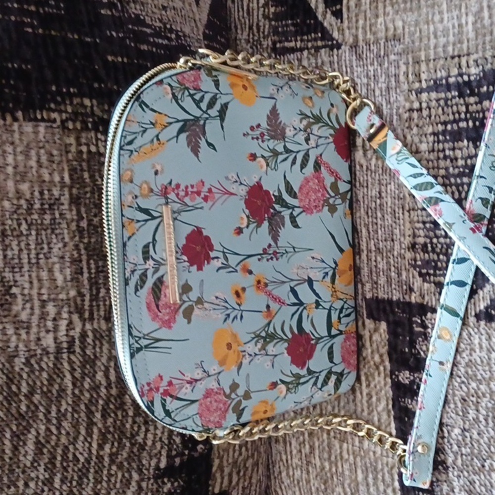 New Steve Madden Blue Floral Crossbody Bag - Small/Medium